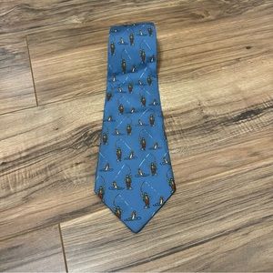 Fishing Man Banana Republic 100% Silk Tie